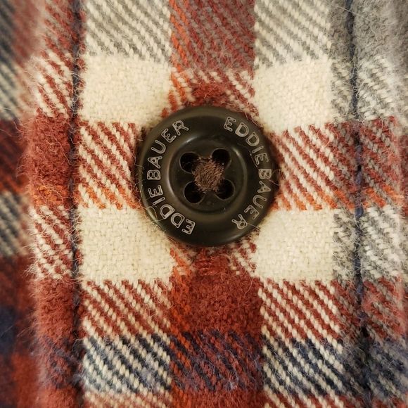 EDDIE BAUER Men's Flannel Shirt Blue Red Plaid Size M - Picture 7 of 11